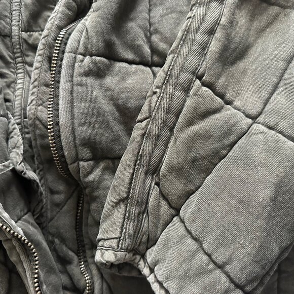 Free People Dolman Quilted Knit Jacket Olive Military Green - Size L - Picture 5 of 6